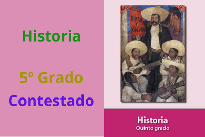 Libro Historia quinto grado contestado